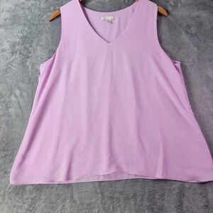 Cato Sleeveless V-Neck Tank Top Lavender Purple Size L Lightweight Blouse